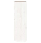 VidaXL Hoge kast 110,5x35x117 cm massief grenenhout wit