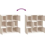 VidaXL Hoge kast 110,5x35x117 cm massief grenenhout wit