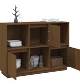 VidaXL Dressoir 110,5x35x80 cm massief grenenhout honingbruin