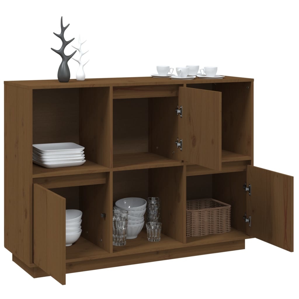 VidaXL Dressoir 110,5x35x80 cm massief grenenhout honingbruin