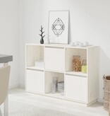 VidaXL Dressoir 110,5x35x80 cm massief grenenhout wit