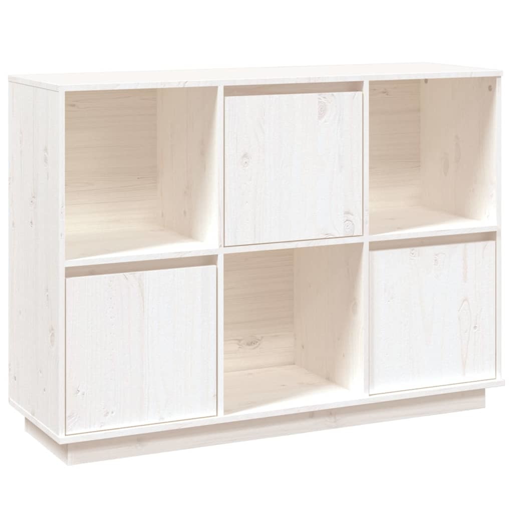 VidaXL Dressoir 110,5x35x80 cm massief grenenhout wit