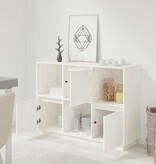 VidaXL Dressoir 110,5x35x80 cm massief grenenhout wit
