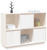 VidaXL Dressoir 110,5x35x80 cm massief grenenhout wit