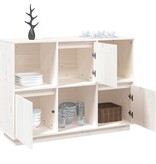VidaXL Dressoir 110,5x35x80 cm massief grenenhout wit