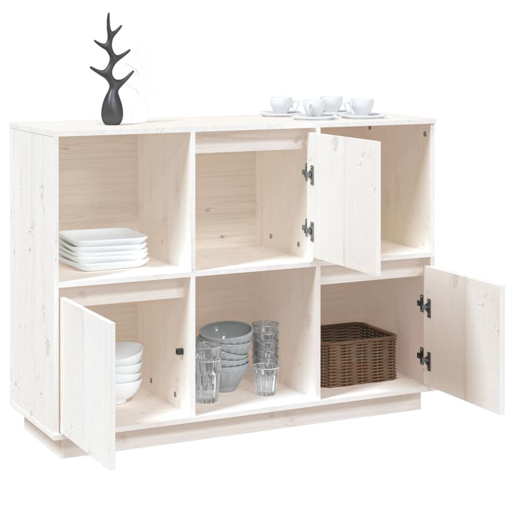 VidaXL Dressoir 110,5x35x80 cm massief grenenhout wit