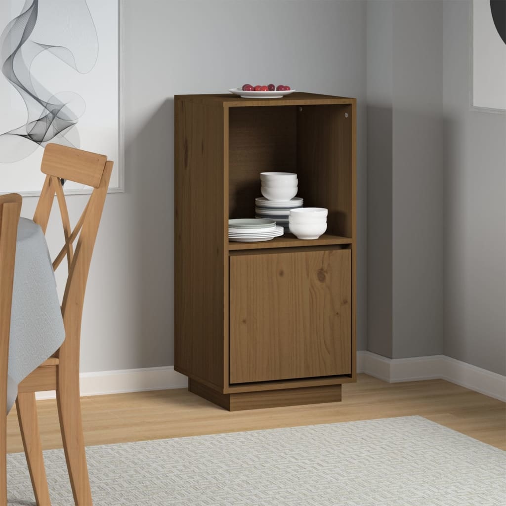 VidaXL Dressoir 38x35x80 cm massief grenenhout honingbruin