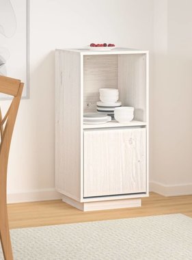 VidaXL Dressoir 38x35x80 cm massief grenenhout wit