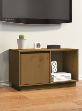 VidaXL Tv-meubel 74x35x44 cm massief grenenhout honingbruin