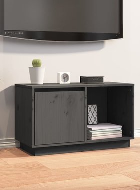 VidaXL Tv-meubel 74x35x44 cm massief grenenhout grijs