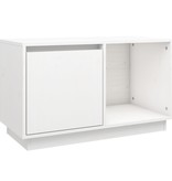 VidaXL Tv-meubel 74x35x44 cm massief grenenhout wit