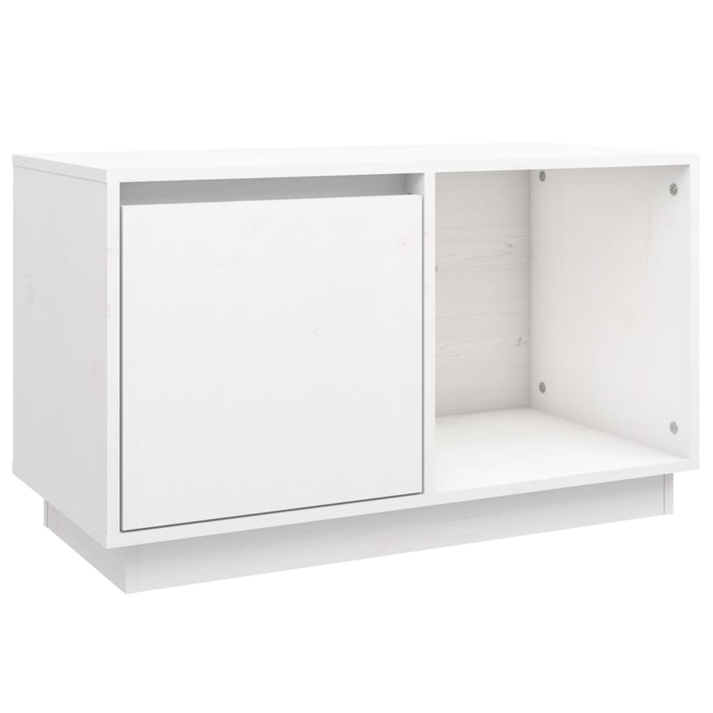 VidaXL Tv-meubel 74x35x44 cm massief grenenhout wit