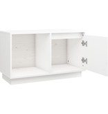 VidaXL Tv-meubel 74x35x44 cm massief grenenhout wit