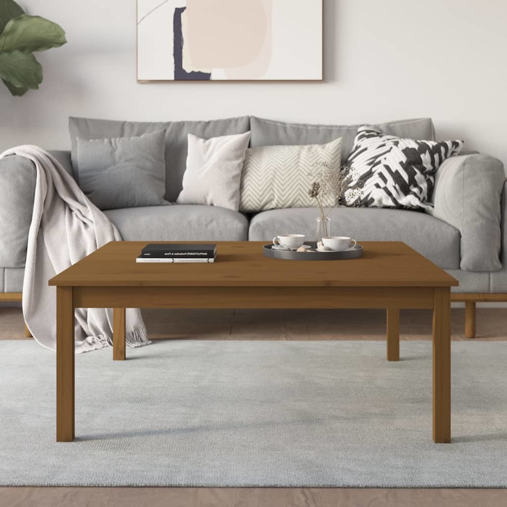 VidaXL Salontafel 100x100x40 cm massief grenenhout honingbruin