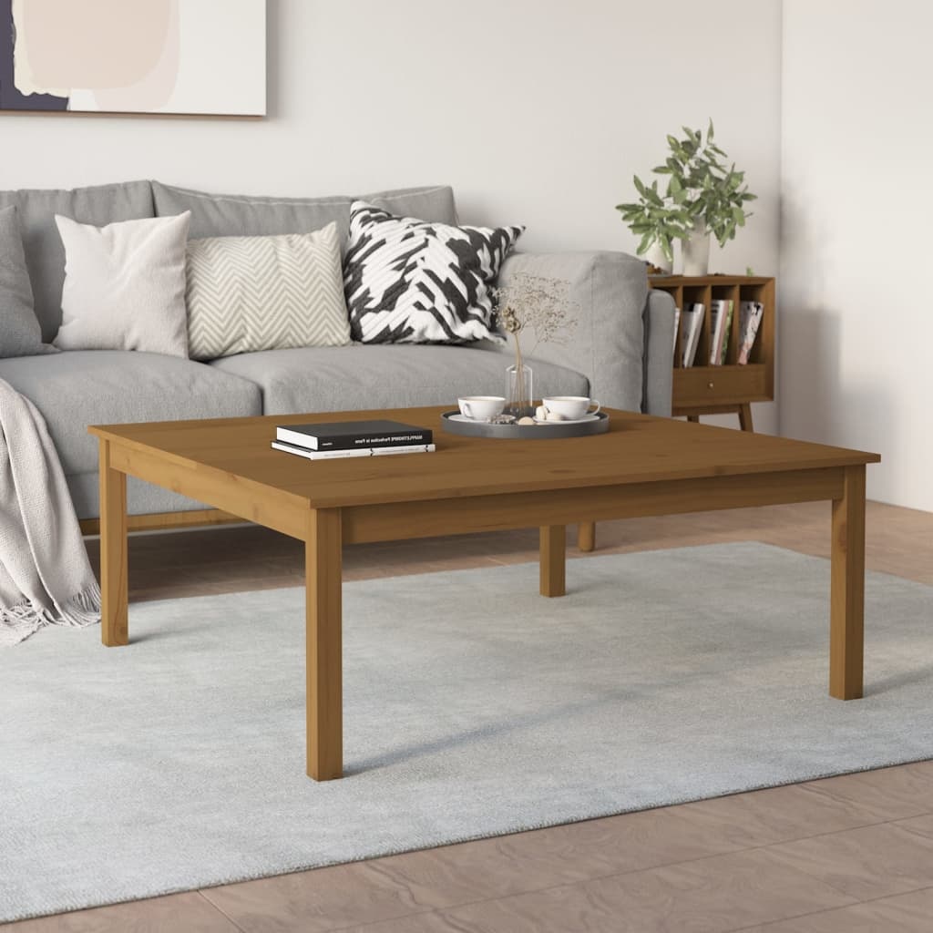 VidaXL Salontafel 100x100x40 cm massief grenenhout honingbruin