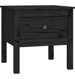 VidaXL Bijzettafels 2 st 50x50x49 cm massief grenenhout zwart