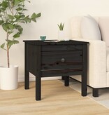 VidaXL Bijzettafels 2 st 50x50x49 cm massief grenenhout zwart