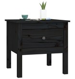 VidaXL Bijzettafel 50x50x49 cm massief grenenhout zwart