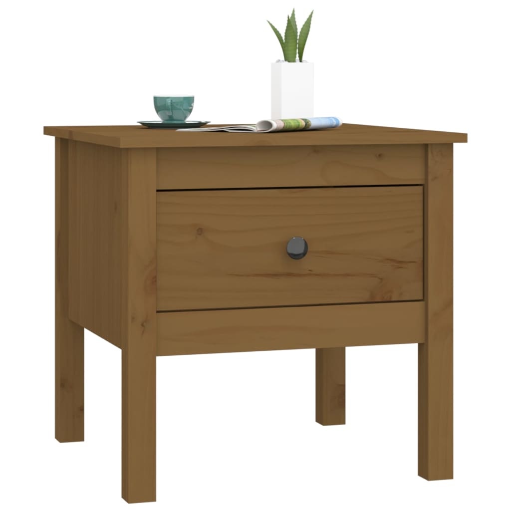 VidaXL Bijzettafel 50x50x49 cm massief grenenhout honingbruin
