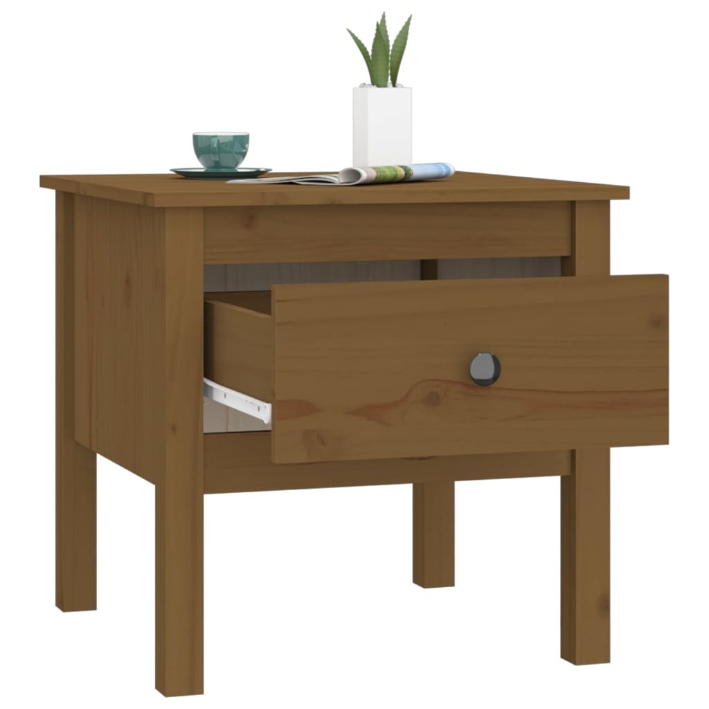 VidaXL Bijzettafel 50x50x49 cm massief grenenhout honingbruin
