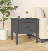VidaXL Bijzettafels 2 st 50x50x49 cm massief grenenhout grijs