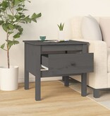 VidaXL Bijzettafels 2 st 50x50x49 cm massief grenenhout grijs