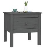 VidaXL Bijzettafel 50x50x49 cm massief grenenhout grijs