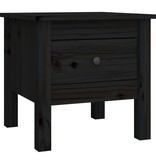 VidaXL Bijzettafel 40x40x39 cm massief grenenhout zwart