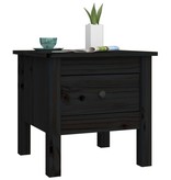 VidaXL Bijzettafel 40x40x39 cm massief grenenhout zwart