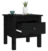 VidaXL Bijzettafel 40x40x39 cm massief grenenhout zwart