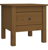 VidaXL Bijzettafels 2 st 40x40x39 cm massief grenenhout honingbruin