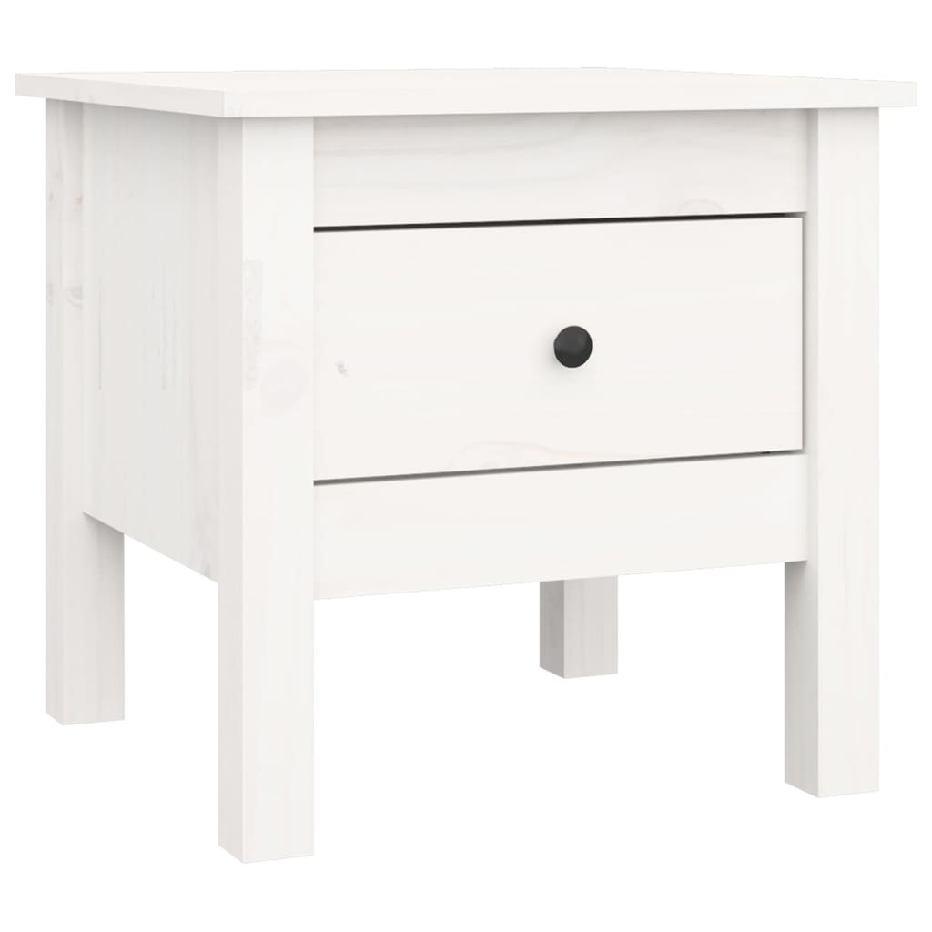 VidaXL Bijzettafels 2 st 40x40x39 cm massief grenenhout wit