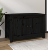 VidaXL Schoenenkast 70x38x45,5 cm massief grenenhout zwart