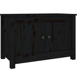 VidaXL Schoenenkast 70x38x45,5 cm massief grenenhout zwart