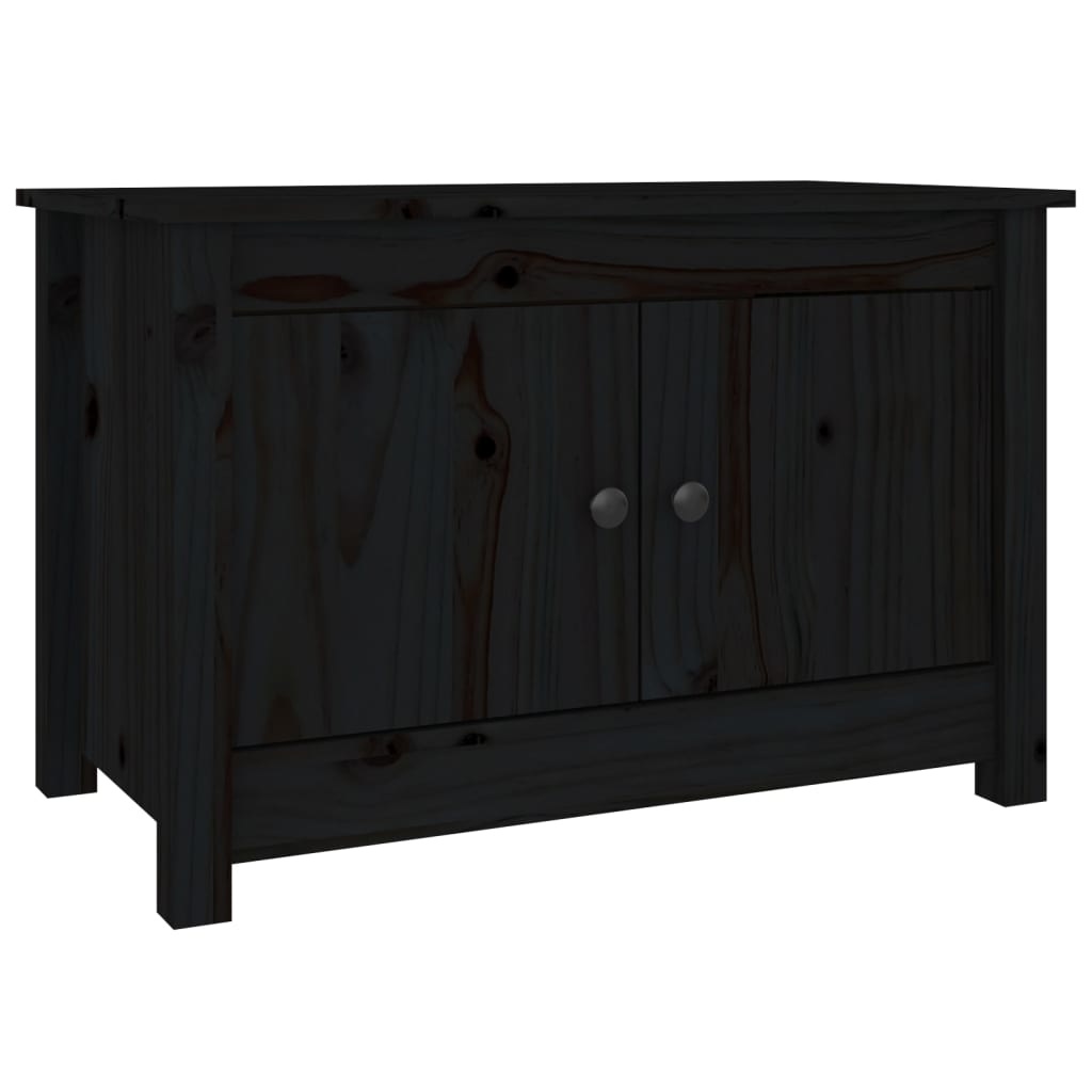 VidaXL Schoenenkast 70x38x45,5 cm massief grenenhout zwart