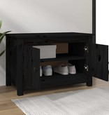 VidaXL Schoenenkast 70x38x45,5 cm massief grenenhout zwart