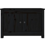 VidaXL Schoenenkast 70x38x45,5 cm massief grenenhout zwart