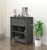 VidaXL Dressoir 70x35x80 cm massief grenenhout grijs