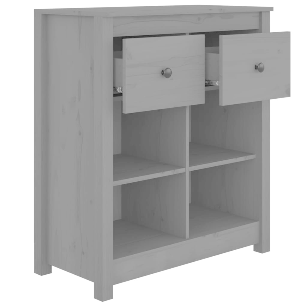 VidaXL Dressoir 70x35x80 cm massief grenenhout grijs