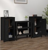 VidaXL Dressoirs 2 st 40x35x80 cm massief grenenhout zwart
