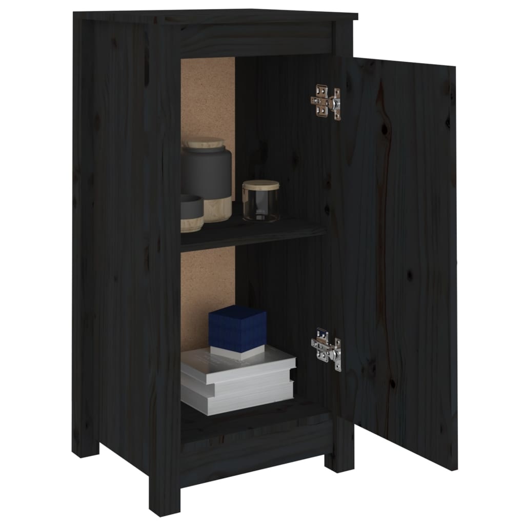 VidaXL Dressoirs 2 st 40x35x80 cm massief grenenhout zwart