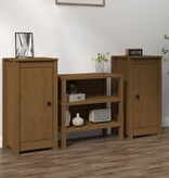 VidaXL Dressoirs 2 st 40x35x80 cm massief grenenhout honingbruin