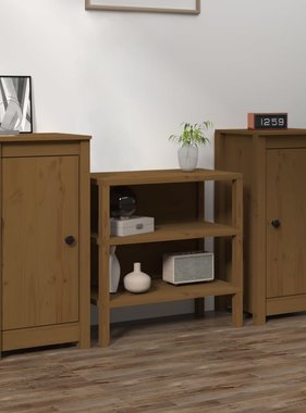VidaXL Dressoirs 2 st 40x35x80 cm massief grenenhout honingbruin