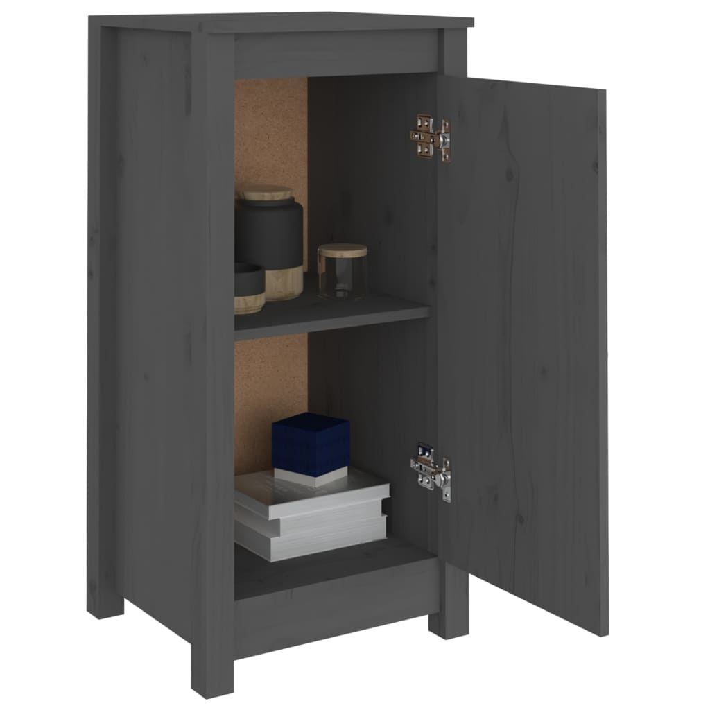 VidaXL Dressoirs 2 st 40x35x80 cm massief grenenhout grijs