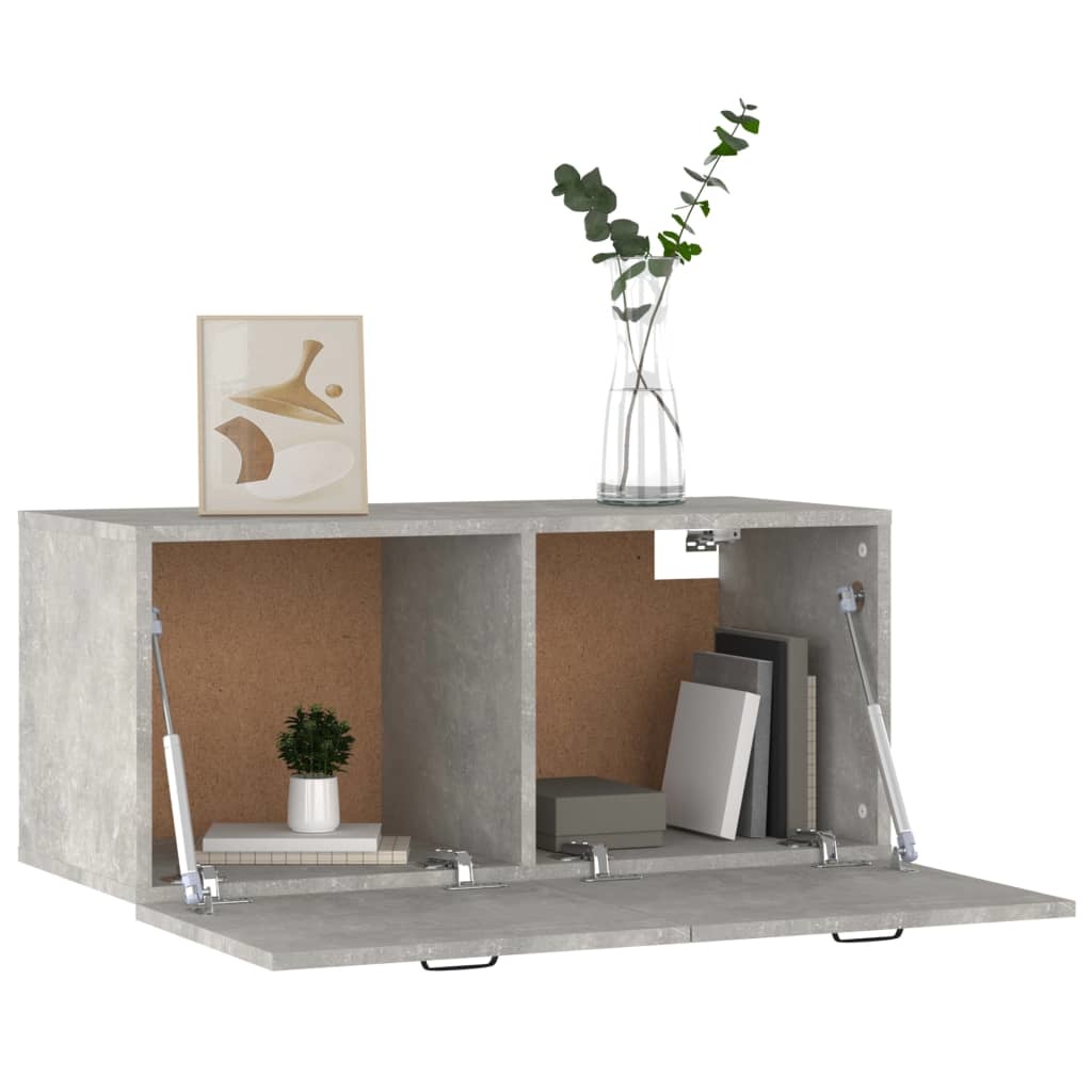 VidaXL Wandkast 80x35x36,5 cm bewerkt hout betongrijs