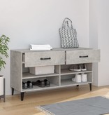 VidaXL Schoenenkast 102x35x55 cm bewerkt hout betongrijs