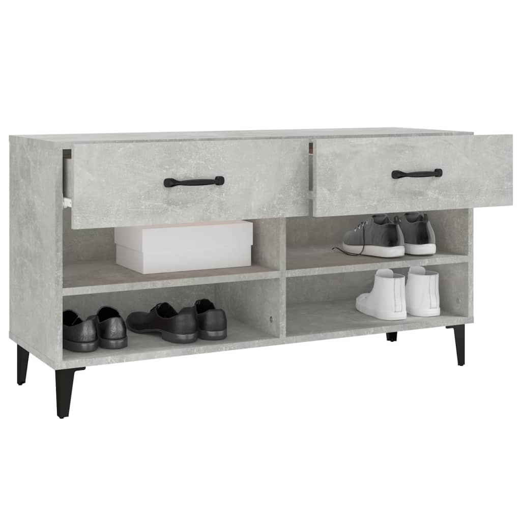 VidaXL Schoenenkast 102x35x55 cm bewerkt hout betongrijs