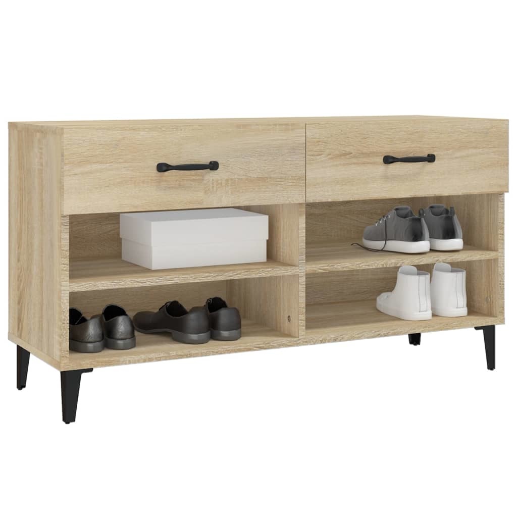 vidaXL Schoenenkast 102x35x55 cm bewerkt hout sonoma eikenkleurig