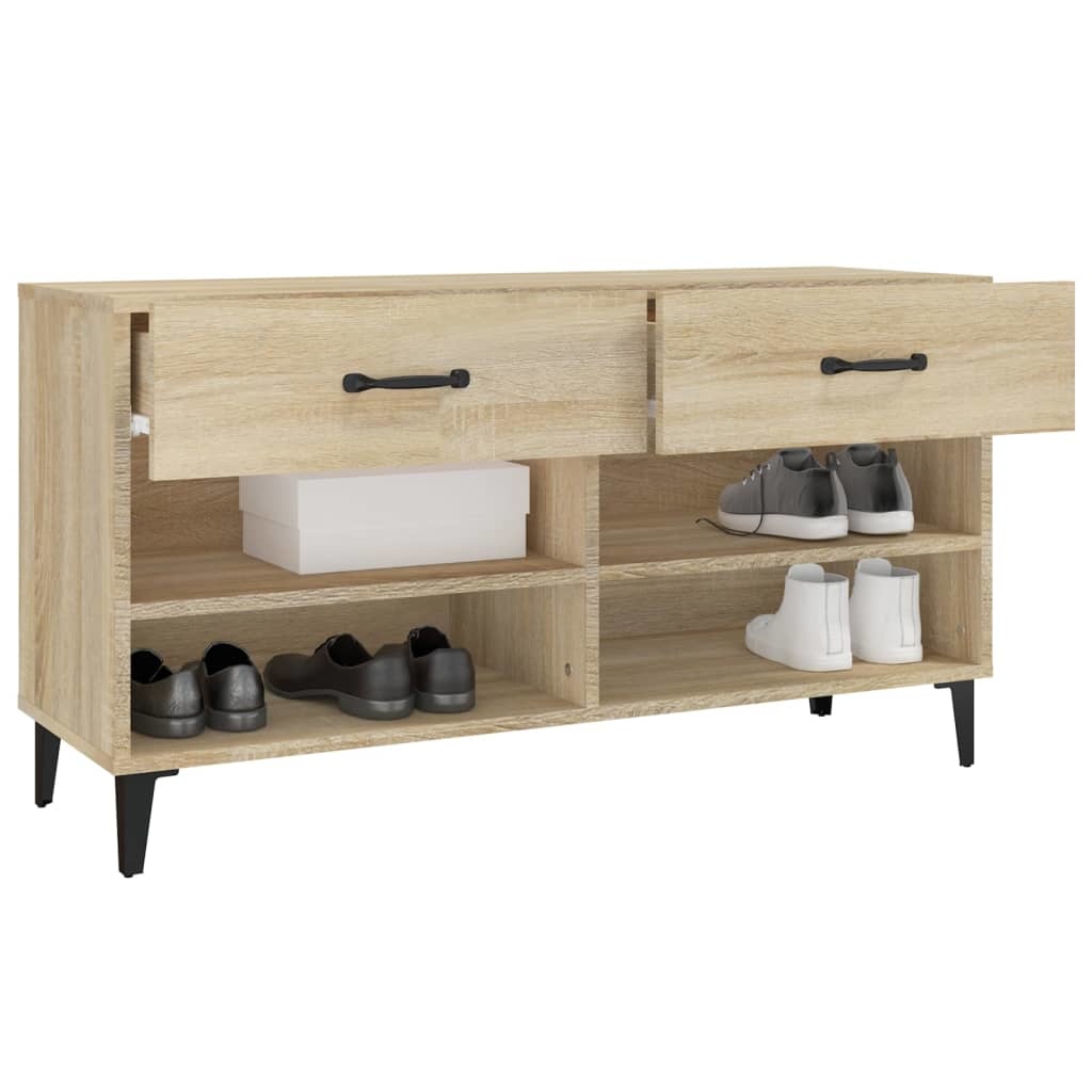 vidaXL Schoenenkast 102x35x55 cm bewerkt hout sonoma eikenkleurig