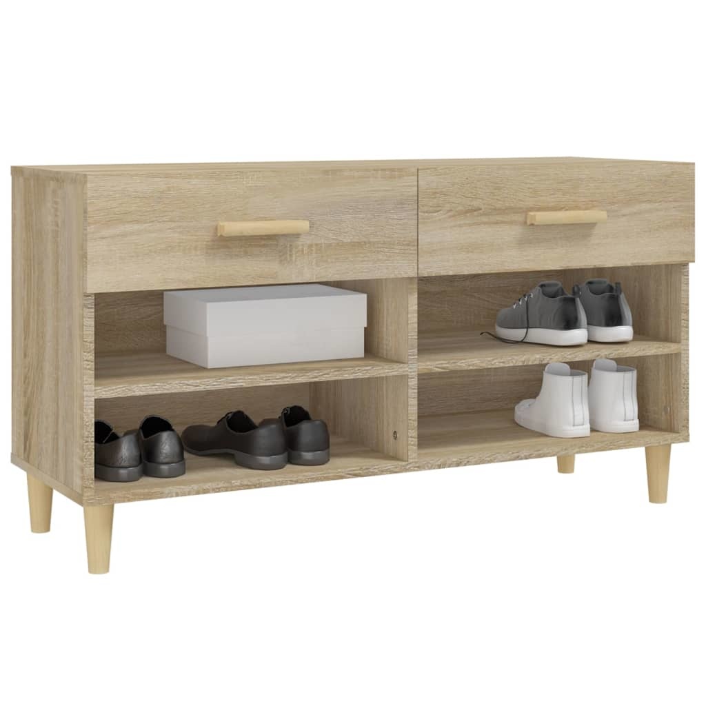 vidaXL Schoenenkast 102x35x55 cm bewerkt hout sonoma eikenkleurig